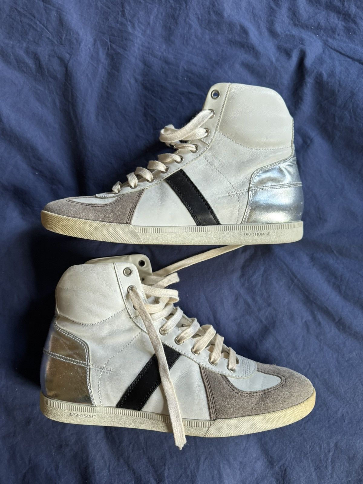 靴 Dior Homme German Trainers Dior Homme German Army Trainer White High Top Sneakers