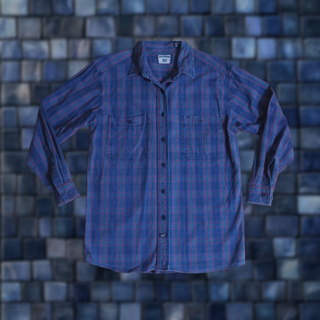 Lee VINTAGE Lee USA Made Blue Plaid Cotton Pocket Printed Flannel Shirt Mens S Size US S / EU 44-46 / 1 - 1 Thumbnail