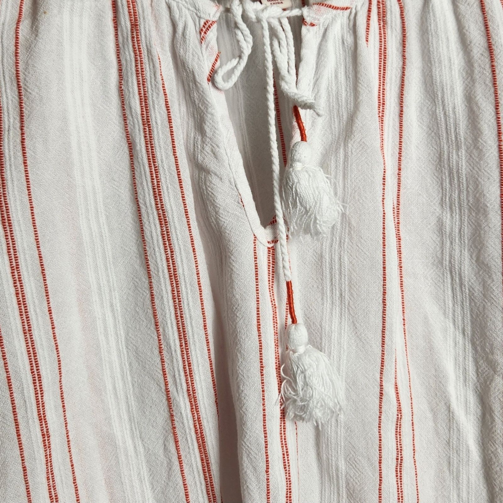Merona Merona Red and White Striped Keyhole Tie Neck Top - XXL Size XXL / US 16-18 / IT 52-54 - 5 Thumbnail