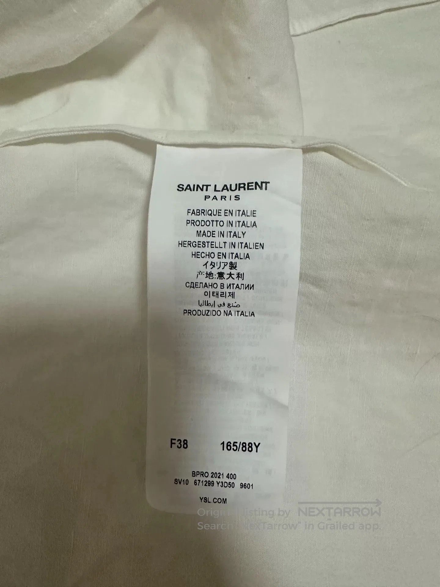 Saint Laurent Paris Saint Laurent White Cotton. Size S / US 4 / IT 40 - 6 Thumbnail