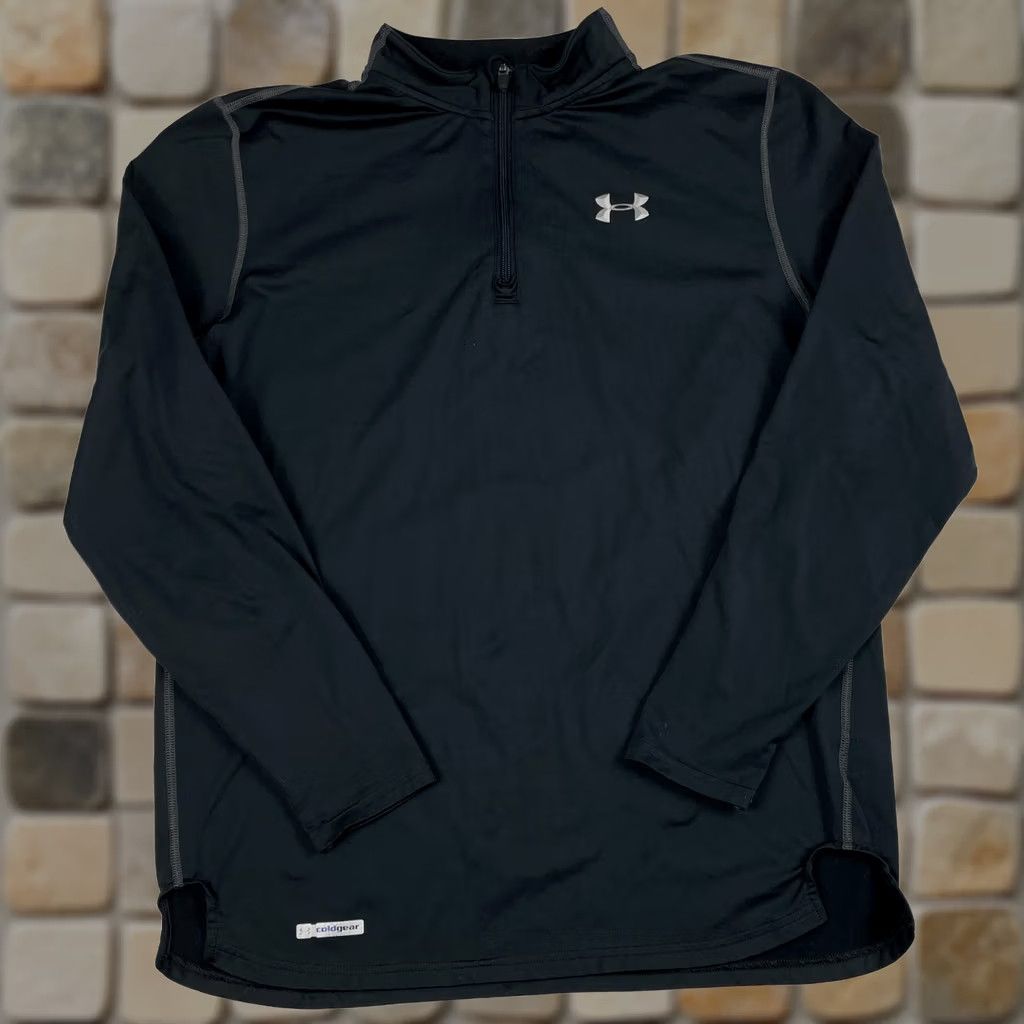 Under Armour Under Armour Shirt Men Large Black ColdGear Fitted 1/4 Zip Pullover Golf Gym Running Hiking Outdoor Size US L / EU 52-54 / 3 - 1 Thumbnail