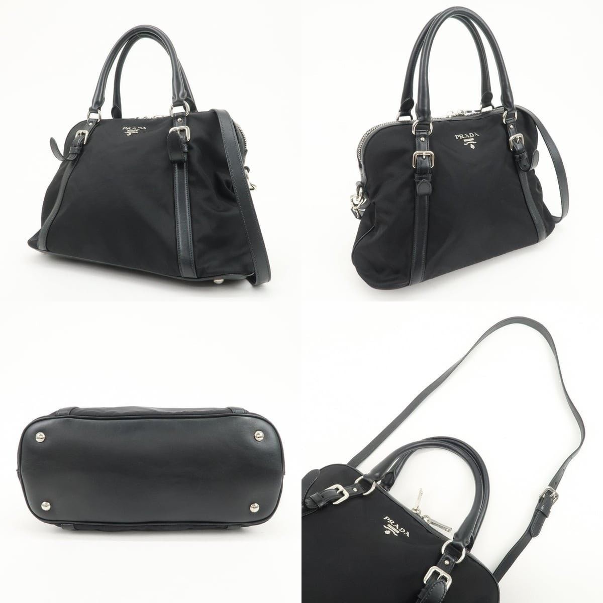 Prada Prada Nylon Leather Satchel Black Size ONE SIZE - 3 Thumbnail