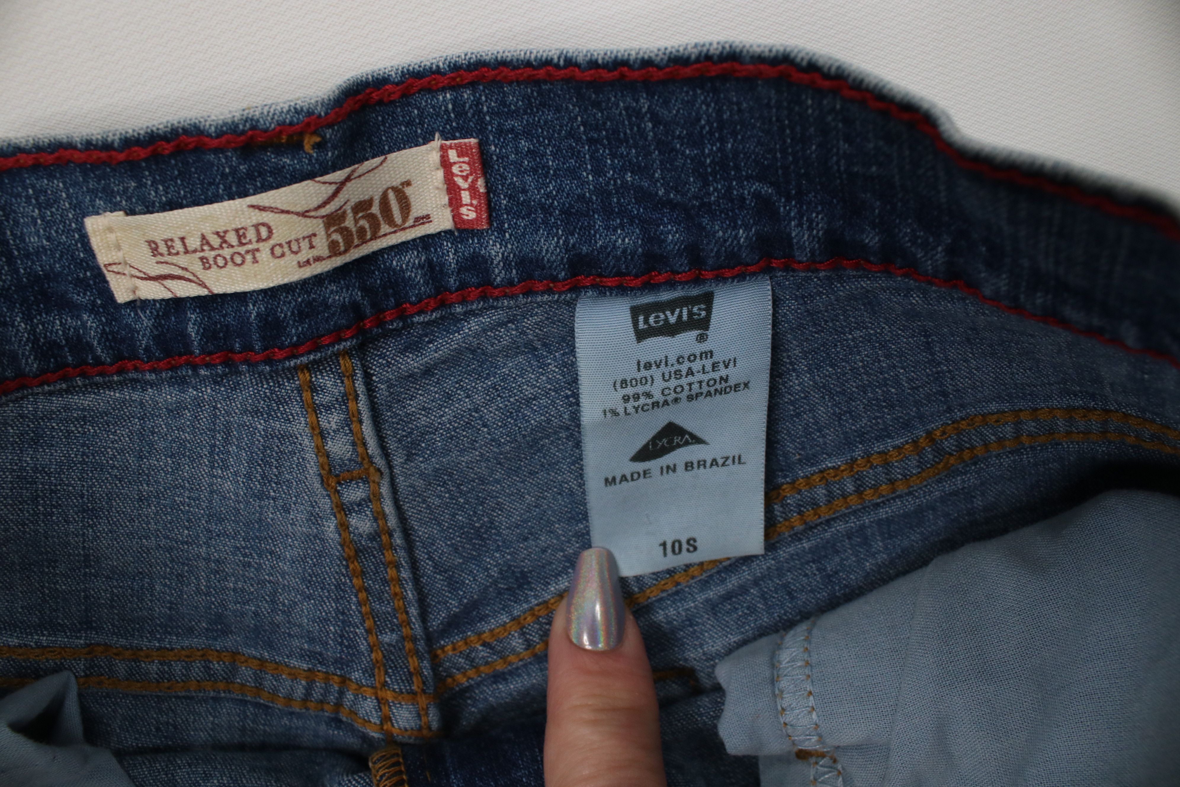 Levi's Vintage Y2K Levis 550 Boot Cut Flared Denim Jeans Stretch Size 32" / US 10 / IT 46 - 8 Thumbnail
