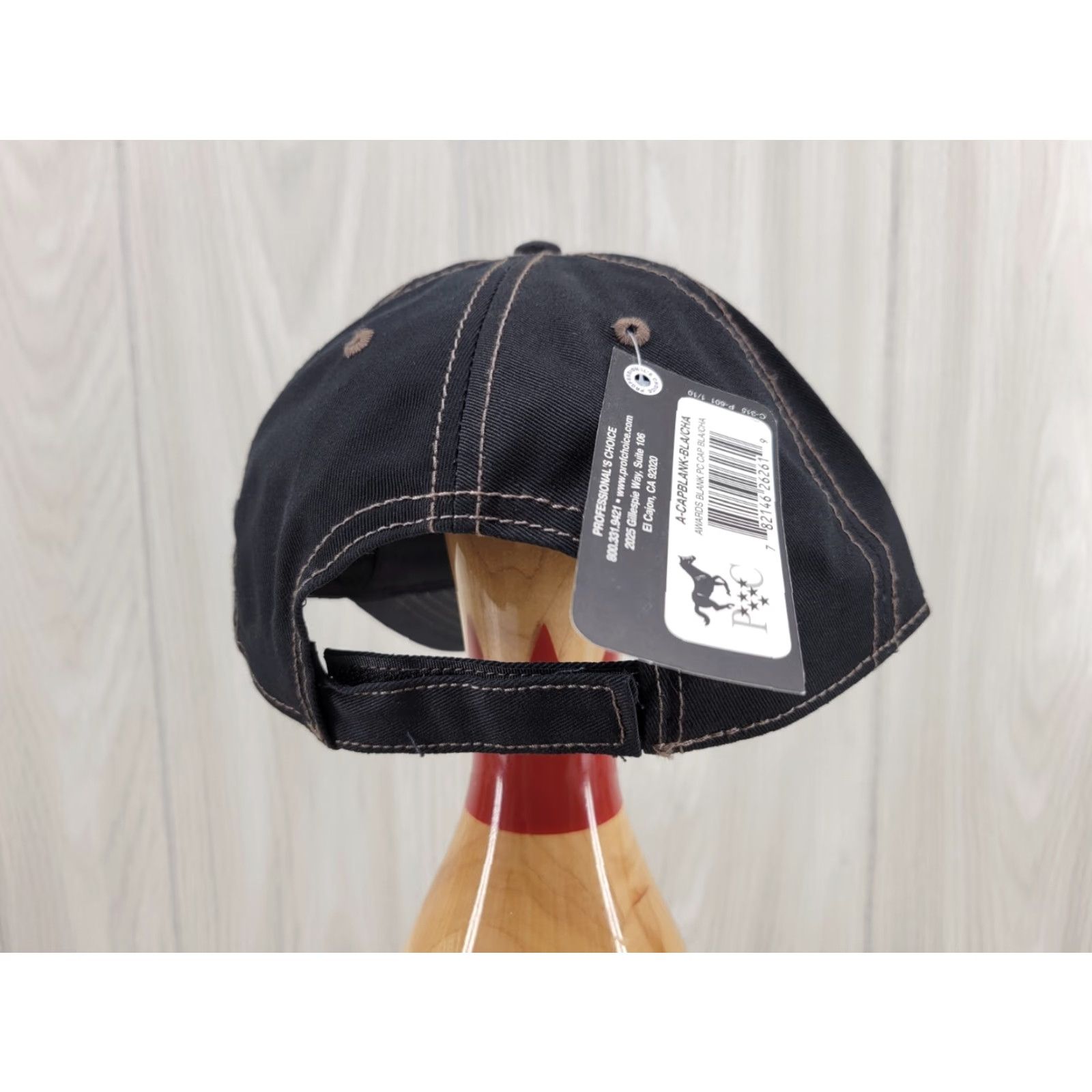 Vintage Professional's Choice NWT Blank Black Hat Trucker Hat Adjustable Unisex Adults Black USA - Cotton Twill Cap Size ONE SIZE - 6 Thumbnail