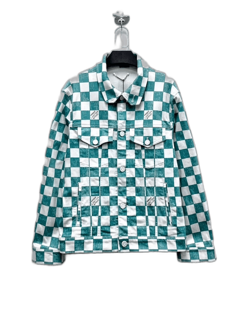 Louis Vuitton Louis Vuitton Checkered Denim Jacket in Green Size US L / EU 52-54 / 3 - 1 Thumbnail