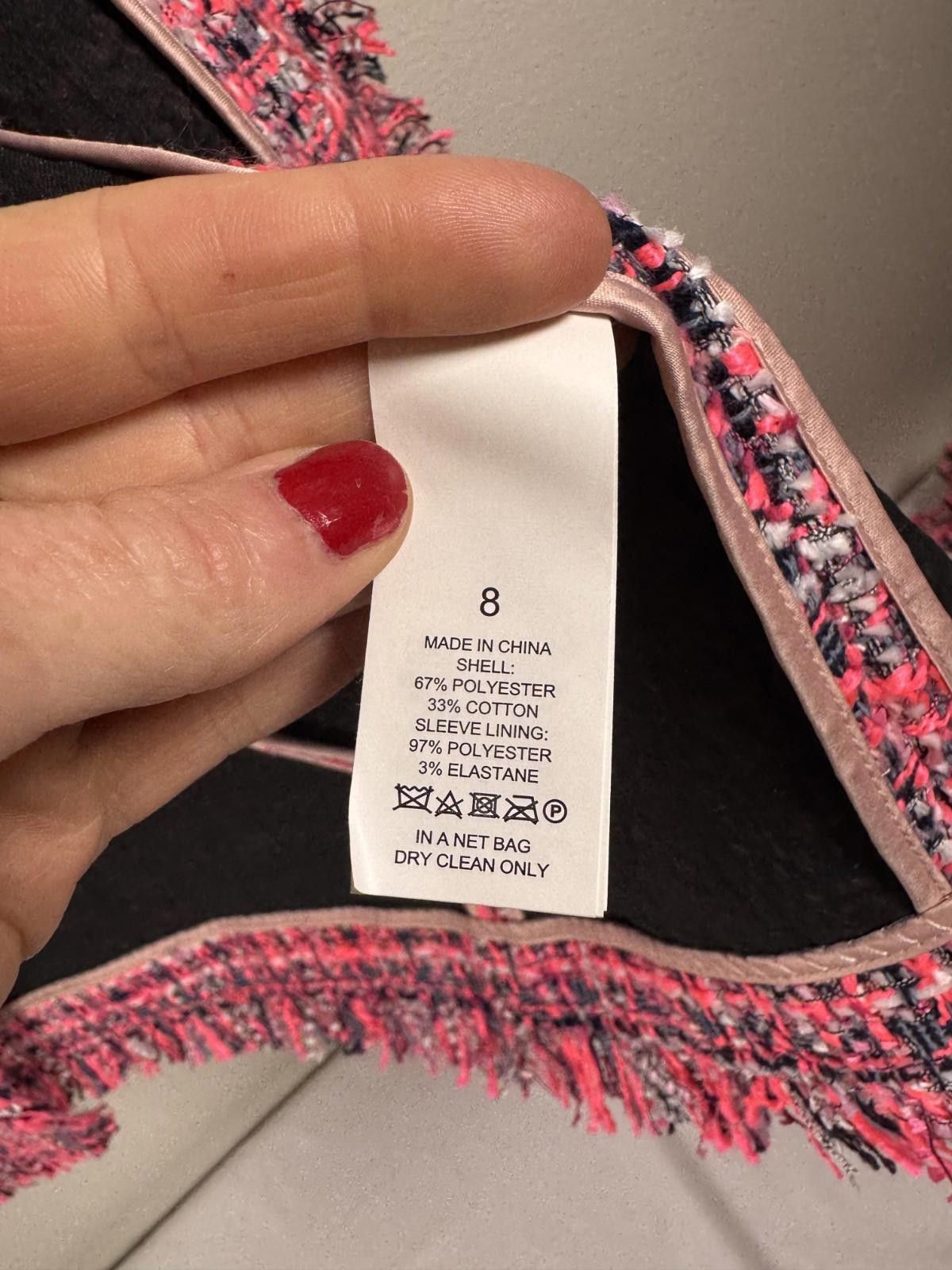 Kate Spade NWT $598 KATE SPADE TWEED JACKET PINK PLAID PEONY SIZE 8 Size M / US 6-8 / IT 42-44 - 7 Thumbnail