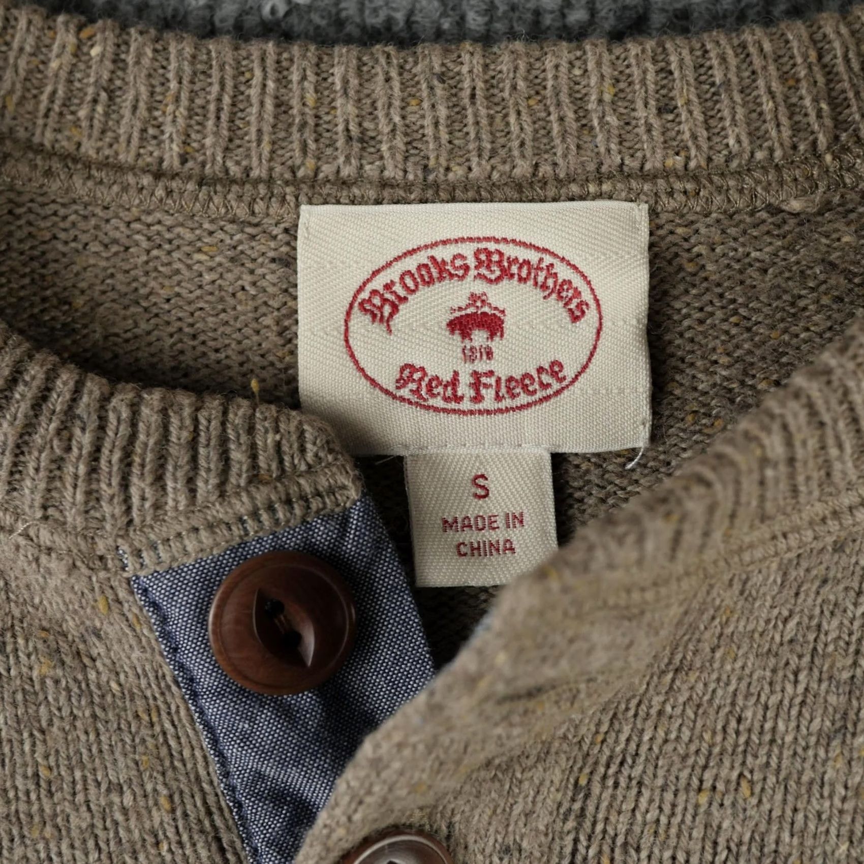 Brooks Brothers Brooks Brothers Red Fleece Sweater Mens S Henley Crew Neck Knit Solid Beige Wool Cotton Nylon All Seasons Casual Size US S / EU 44-46 / 1 - 4 Thumbnail
