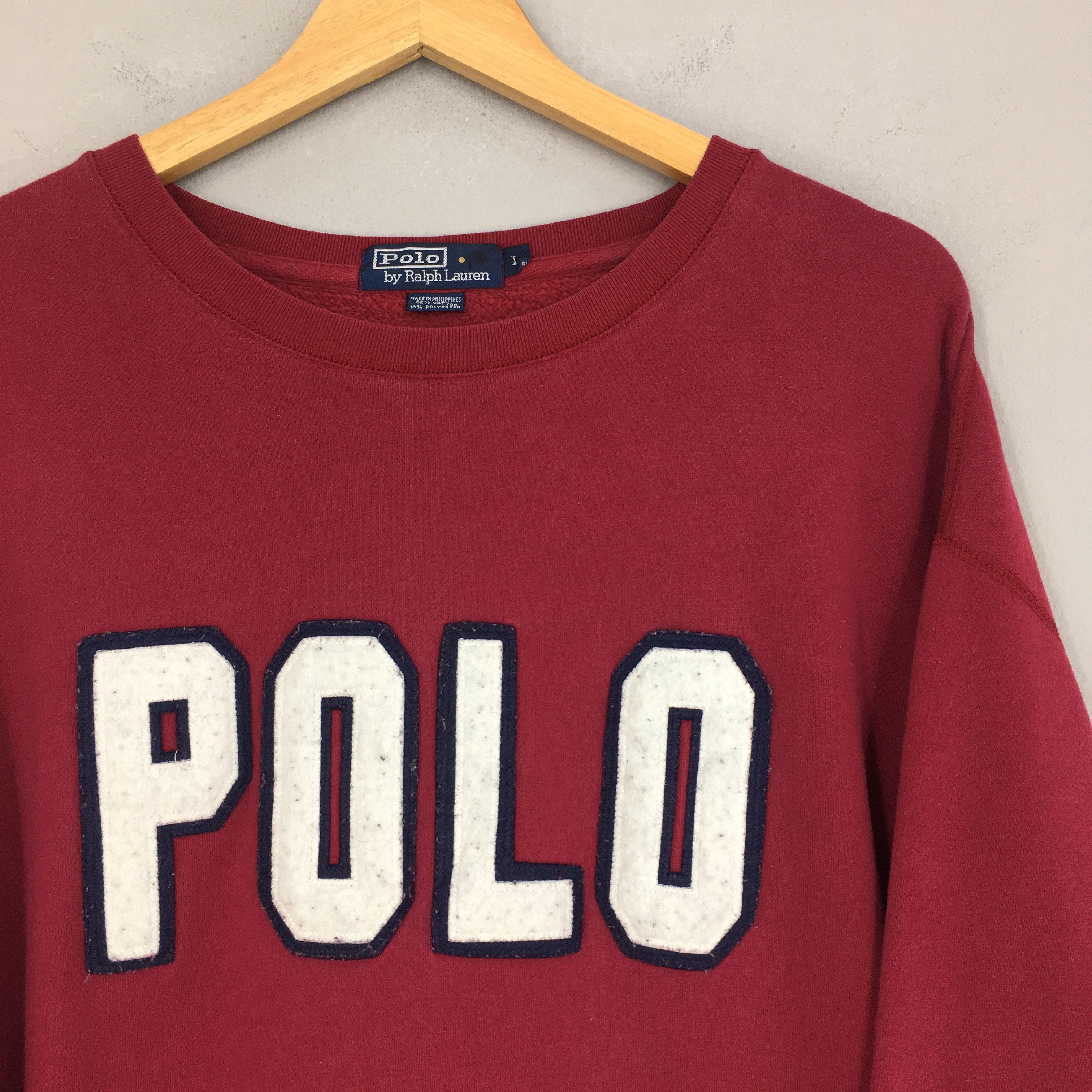 Vintage 90s Polo Ralph Lauren Spell Out Sweatshirt Large