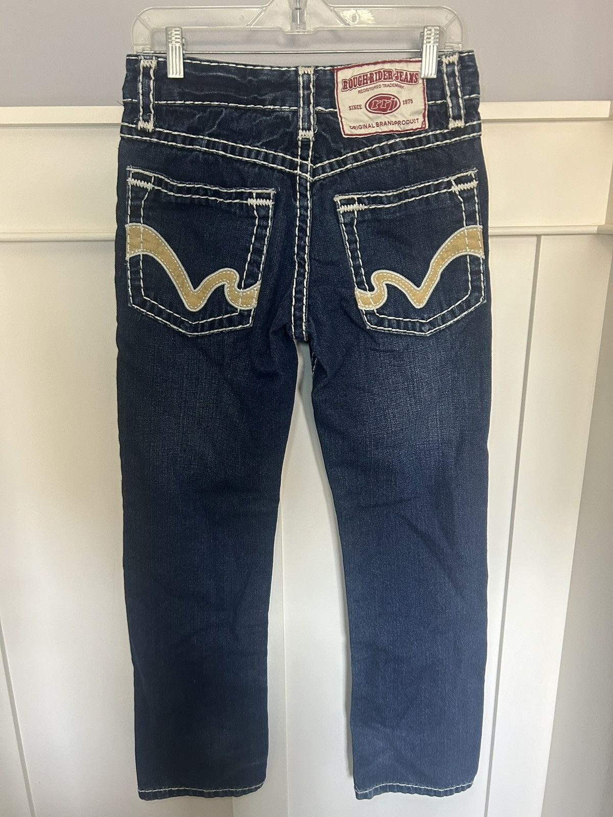 Vintage Vintage Rough Rider Jeans big contrast stitch denim Size US 29 - 2 Thumbnail