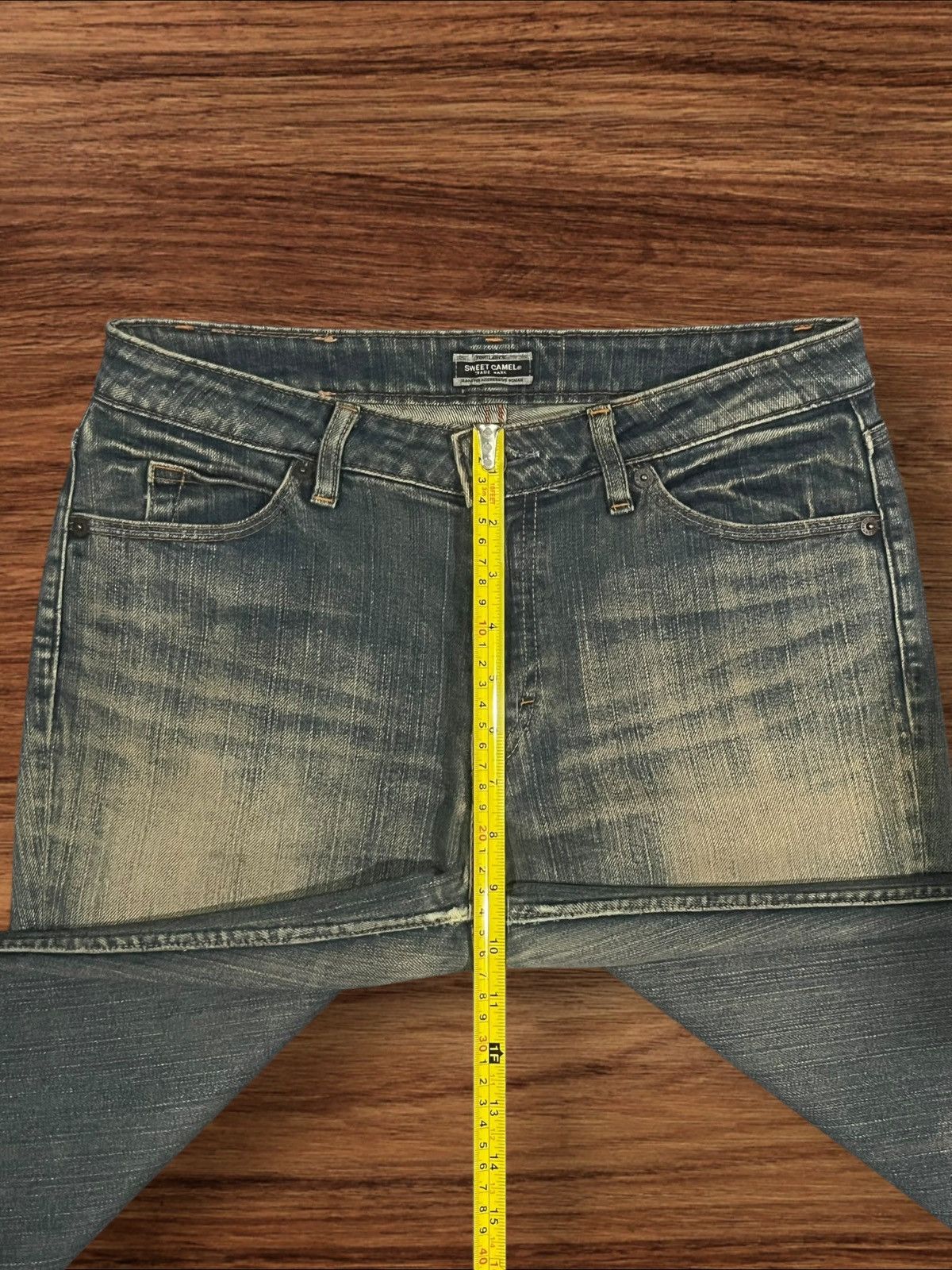 Hysteric Glamour Vintage Y2K Grunge Sweet Camel Rusty Mud Washed Flare Jeans Size US 29 - 13 Thumbnail
