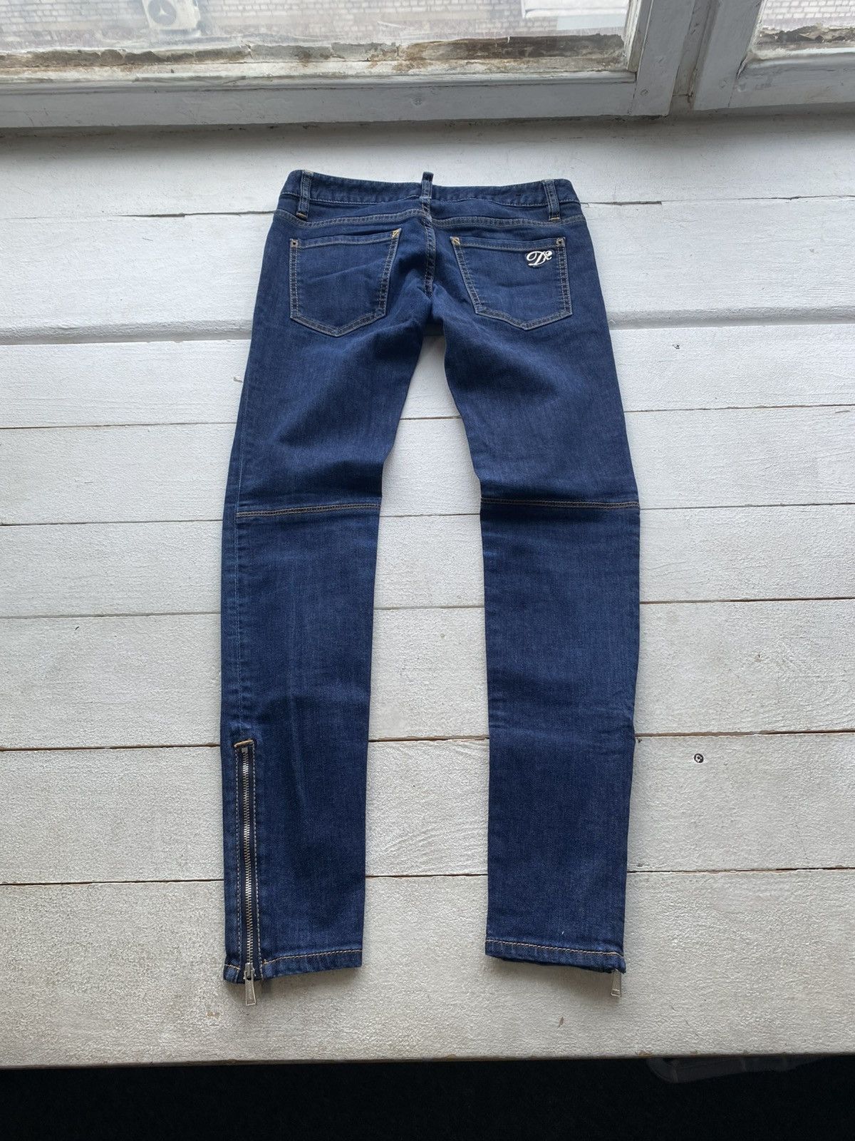 Dsquared2 Luxury 00s Dsquared2 Skinny Zip Hem Denim Jeans Women Y2K Size 29" - 10 Thumbnail