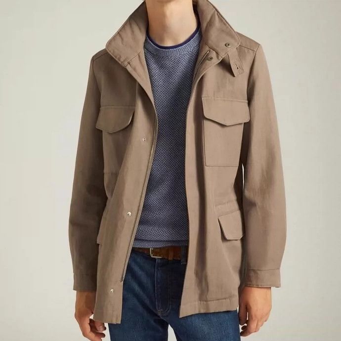 Loro Piana LORO PIANA Classic Traveller jacket in brown and grey cott Size US L / EU 52-54 / 3 - 5 Thumbnail