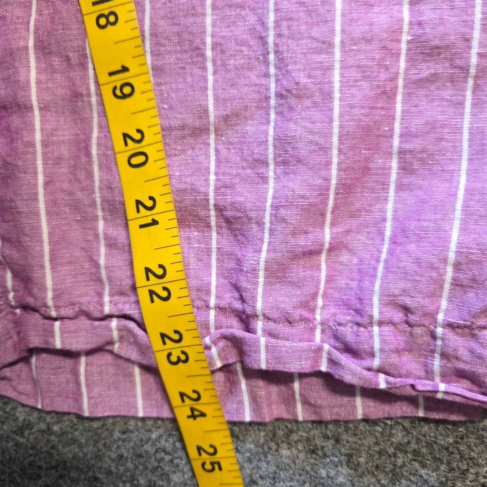 Talbots Talbots Pants Womens Large Purple Striped Wide-Leg Linen Blend Pockets Cropped Casual Size 36" / US 14 / IT 50 - 7 Thumbnail