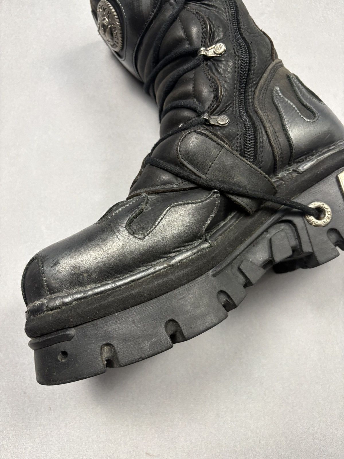 New Rock New Rock Reactor Boots Leather Flame Y2K Gothic Biker 41 Size US 8 / EU 41 - 10 Thumbnail