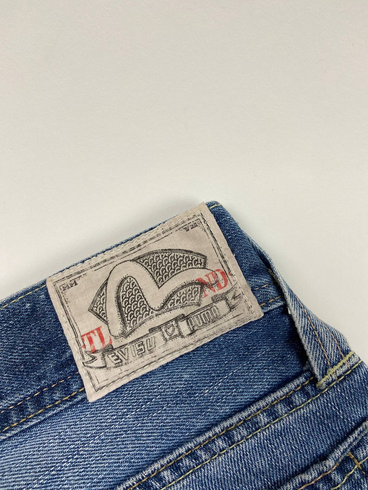 Evisu × Puma Blue Denim Straight Fit Seagull Logo Vintage Y2K Size US 32 / EU 48 - 4 Thumbnail