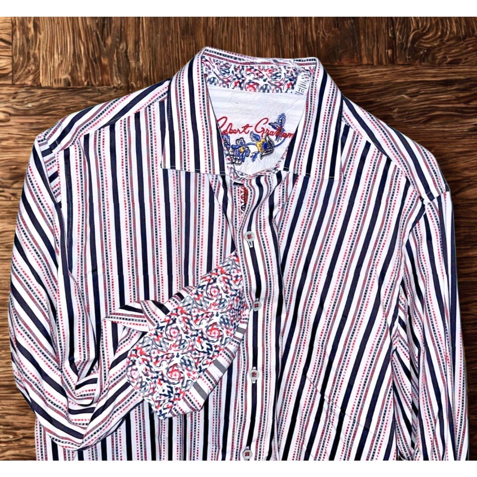 Robert Graham Robert Graham Button-Down Shirt Mens XL Striped NWOT Classic Fit Size US XL / EU 56 / 4 - 2 Thumbnail