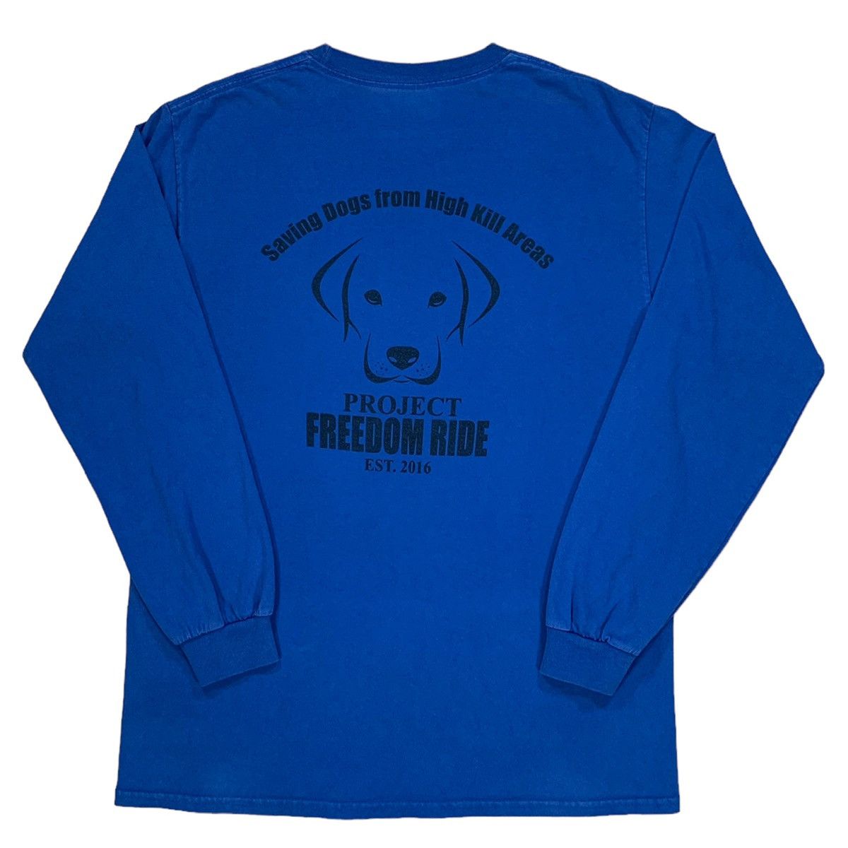 Gildan Rescue Dog Animal Blue Black Project Freedom Ride Shirt Size US M / EU 48-50 / 2 - 4 Thumbnail