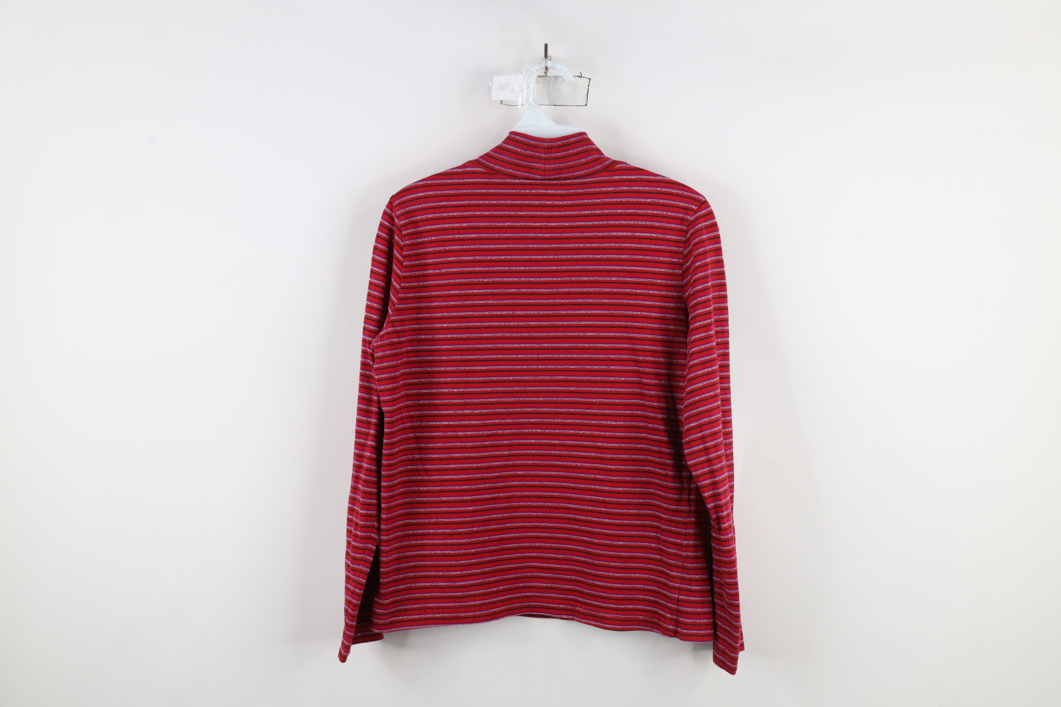 Vintage Vintage 90s Y2K Striped Long Sleeve Mock Neck T-Shirt Size S / US 4 / IT 40 - 6 Thumbnail