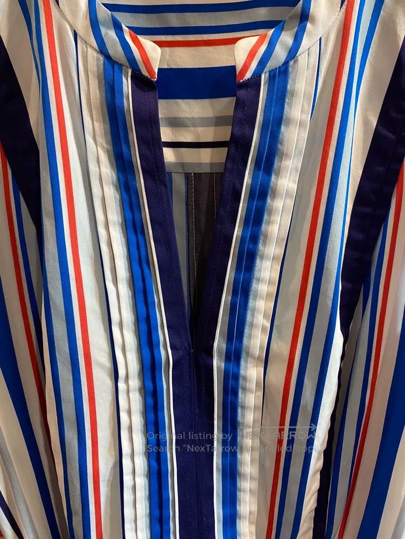 Loro Piana Loro Piana Dress + Classic Striped Elements + Deep V-neck Size XS / US 0-2 / IT 36-38 - 6 Thumbnail