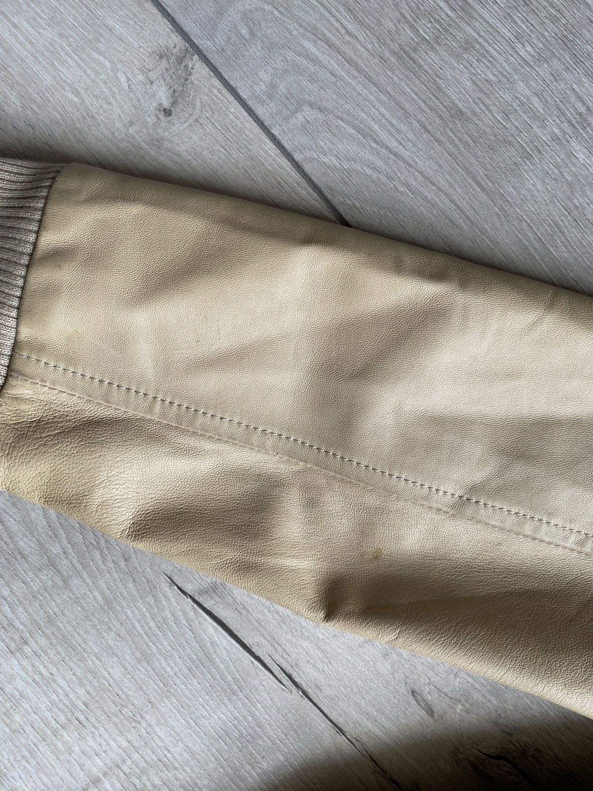 Dolce & Gabbana Dolce & Gabbana Beige Leather Bomber Jacket Size M / US 6-8 / IT 42-44 - 8 Thumbnail