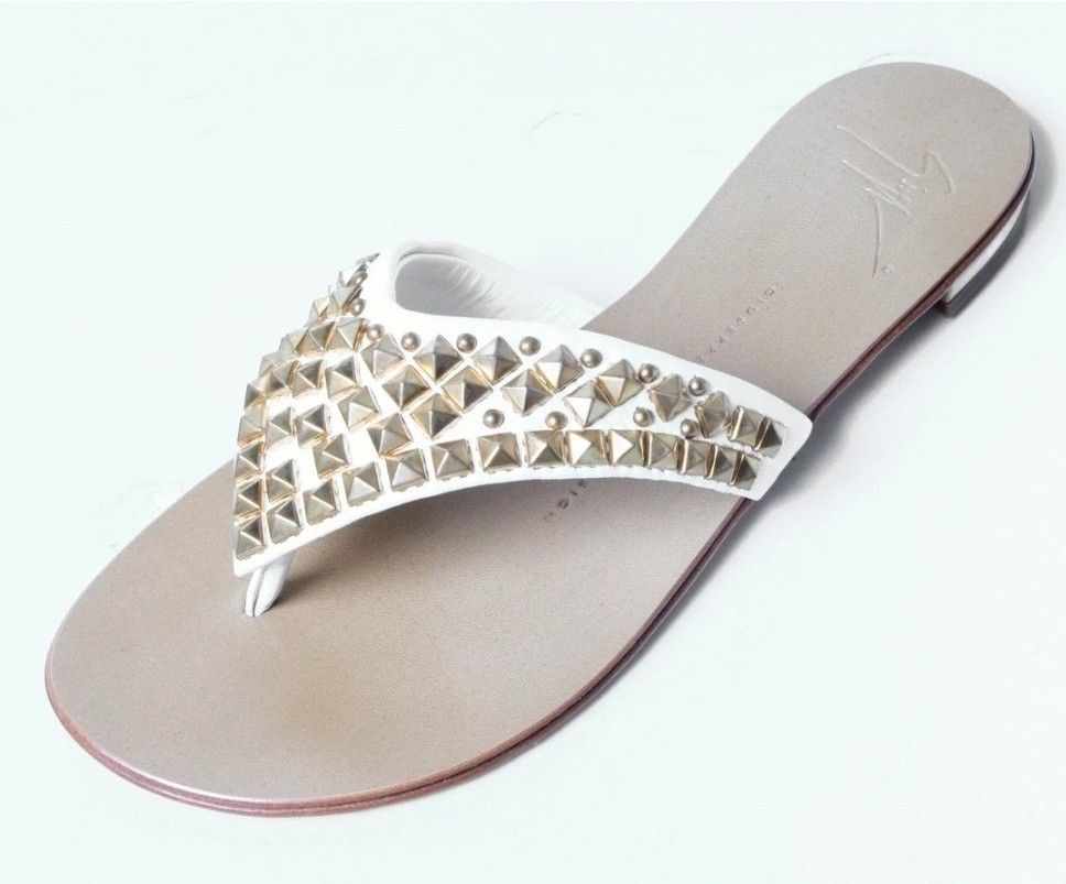 Giuseppe Zanotti Giuseppe Zanotti White Leather Studded Sandals 36 Size US 6 / IT 36 - 5 Thumbnail