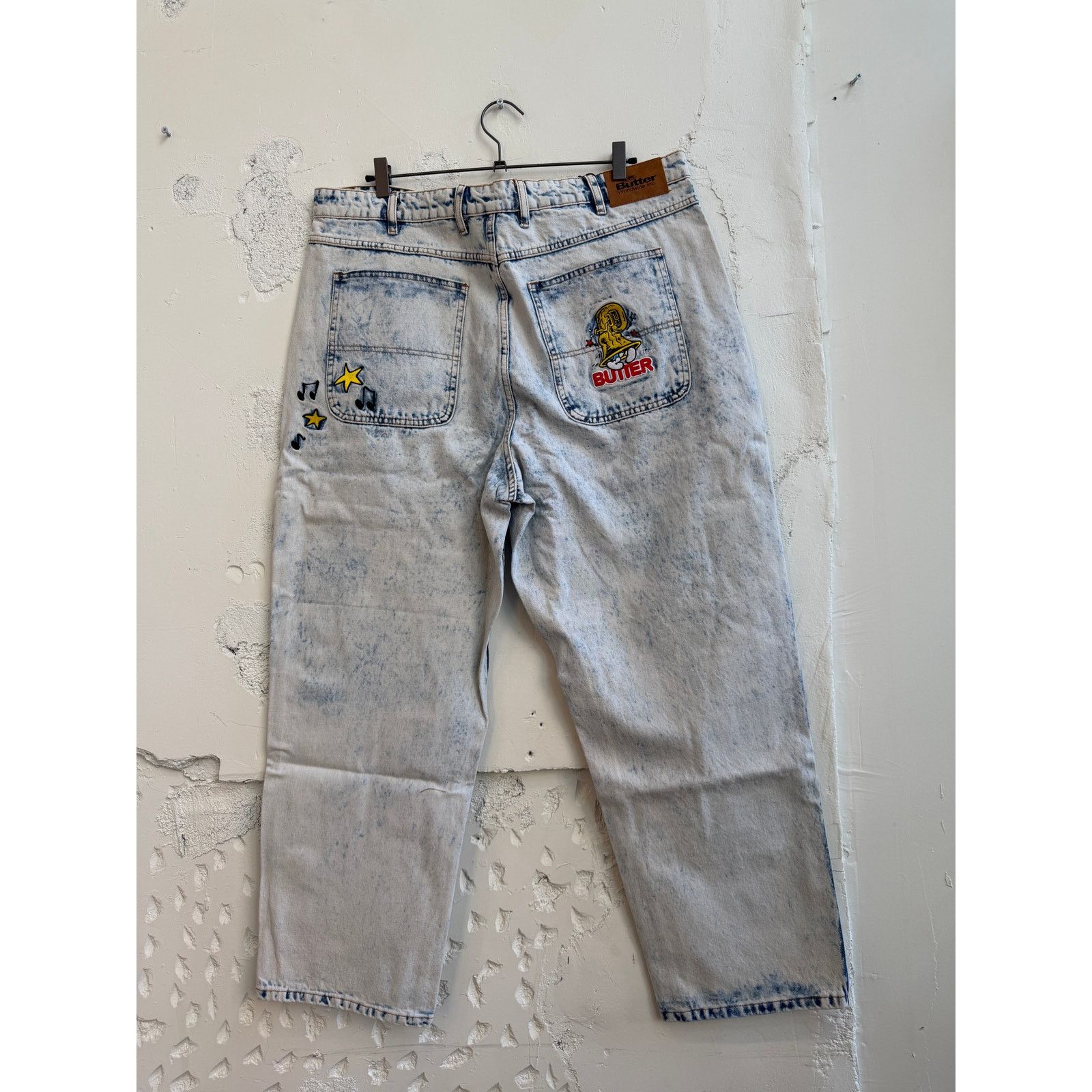 Butter Goods Butter Goods x The Smurfs Harmony Bleach Dyed Denim Pants Size US 38 / EU 54 - 2 Thumbnail