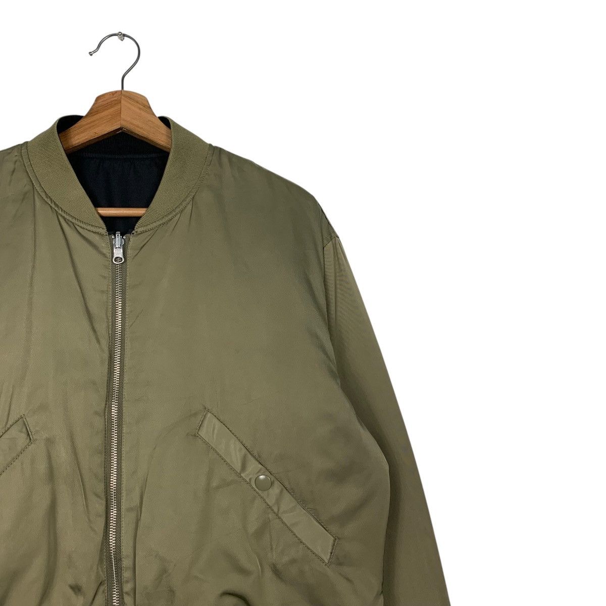 MOUSSY MOUSSY Green Black Reversible Bomber Jacket #2355-C105 Size ONE SIZE - 5 Thumbnail
