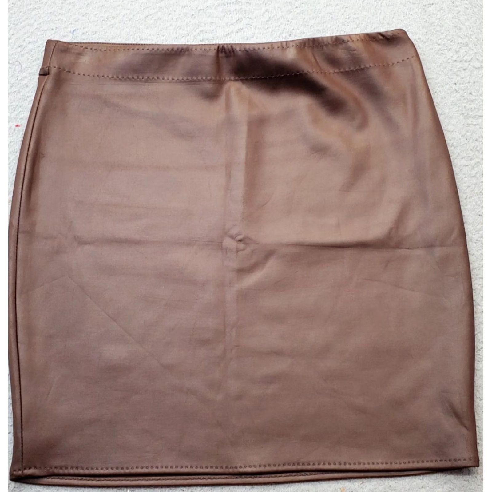 Vintage Max Studio Women's M Brown Straight & Pencil Skirt High Waist - Short Length, Polyester, Dry Clean, Vintage No, Casual, Regular Size M, Brown Size 32" / US 10 / IT 46 - 2 Thumbnail