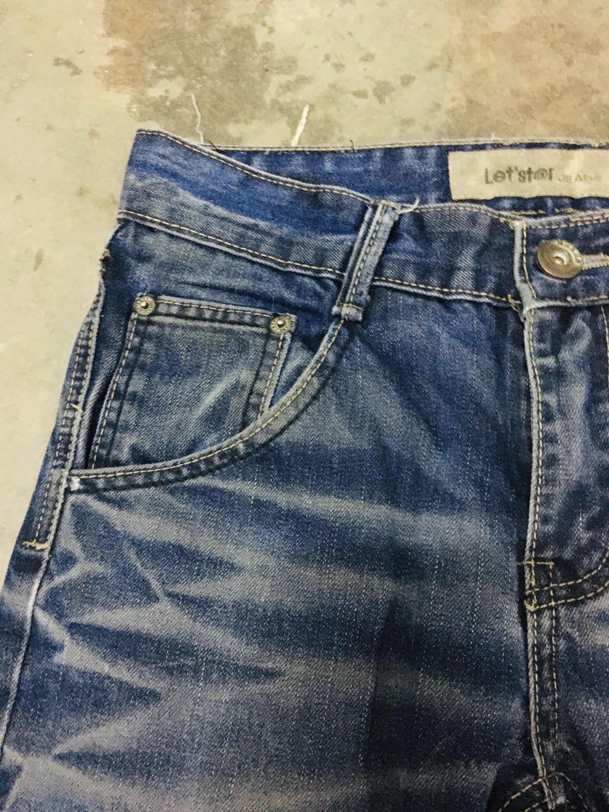 Japanese Brand Let’star Distressed Jeans (15) Size US 31 - 6 Thumbnail