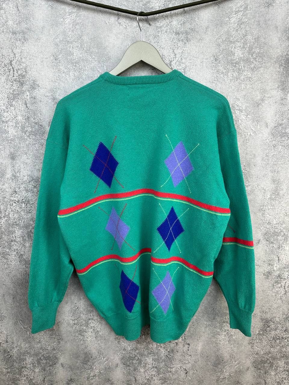 Pringle Of Scotland Pringle of Scotland Argyle Stripe Crew Wool Sweater Mentol Size US L / EU 52-54 / 3 - 2 Thumbnail