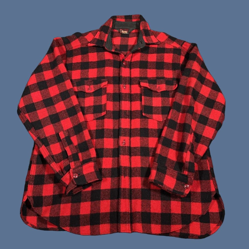 Vintage VINTAGE Woolrich Flannel Shirt Mens Large Red Black Buffalo Plaid 1950s Long Sleeve Classic Workwear Size US L / EU 52-54 / 3 - 1 Thumbnail