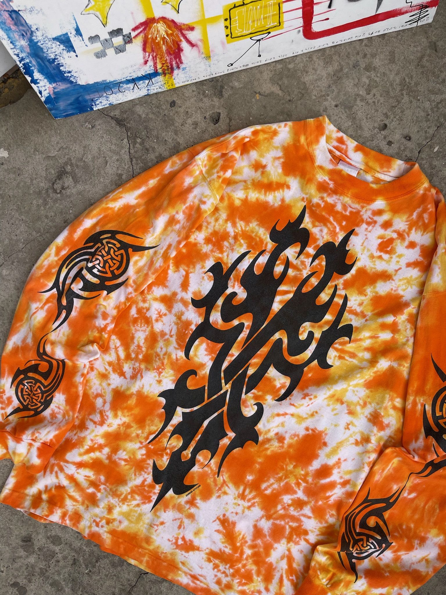Tribal Streetwear Rare Vintage 00s Tribal Long Sleeve Tattoo Rave Rock Metal Size US XL / EU 56 / 4 - 5 Thumbnail