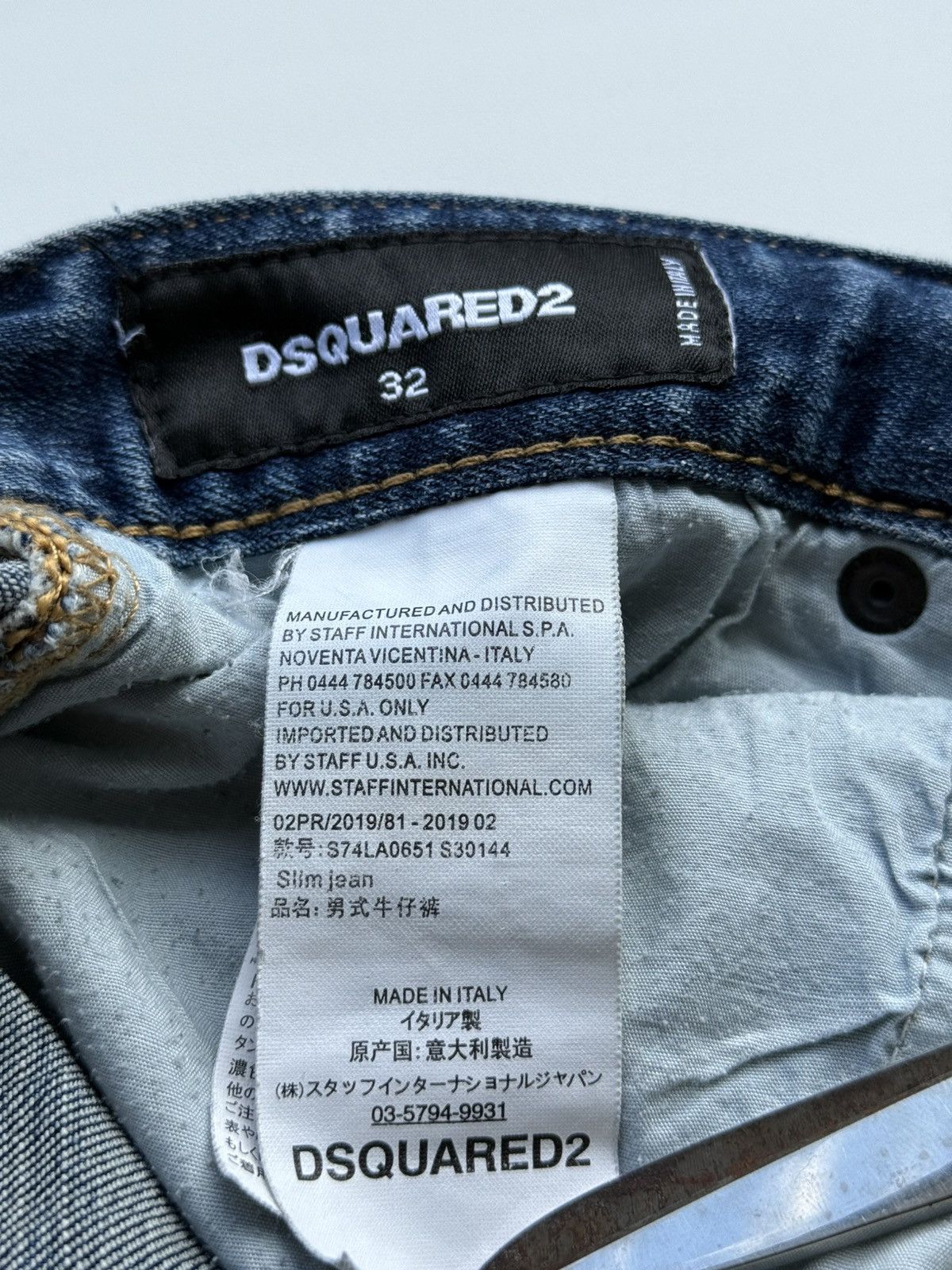Dsquared2 Dsquared2 Distressed Washed Slim Denim Jeans Size US 32 / EU 48 - 11 Thumbnail