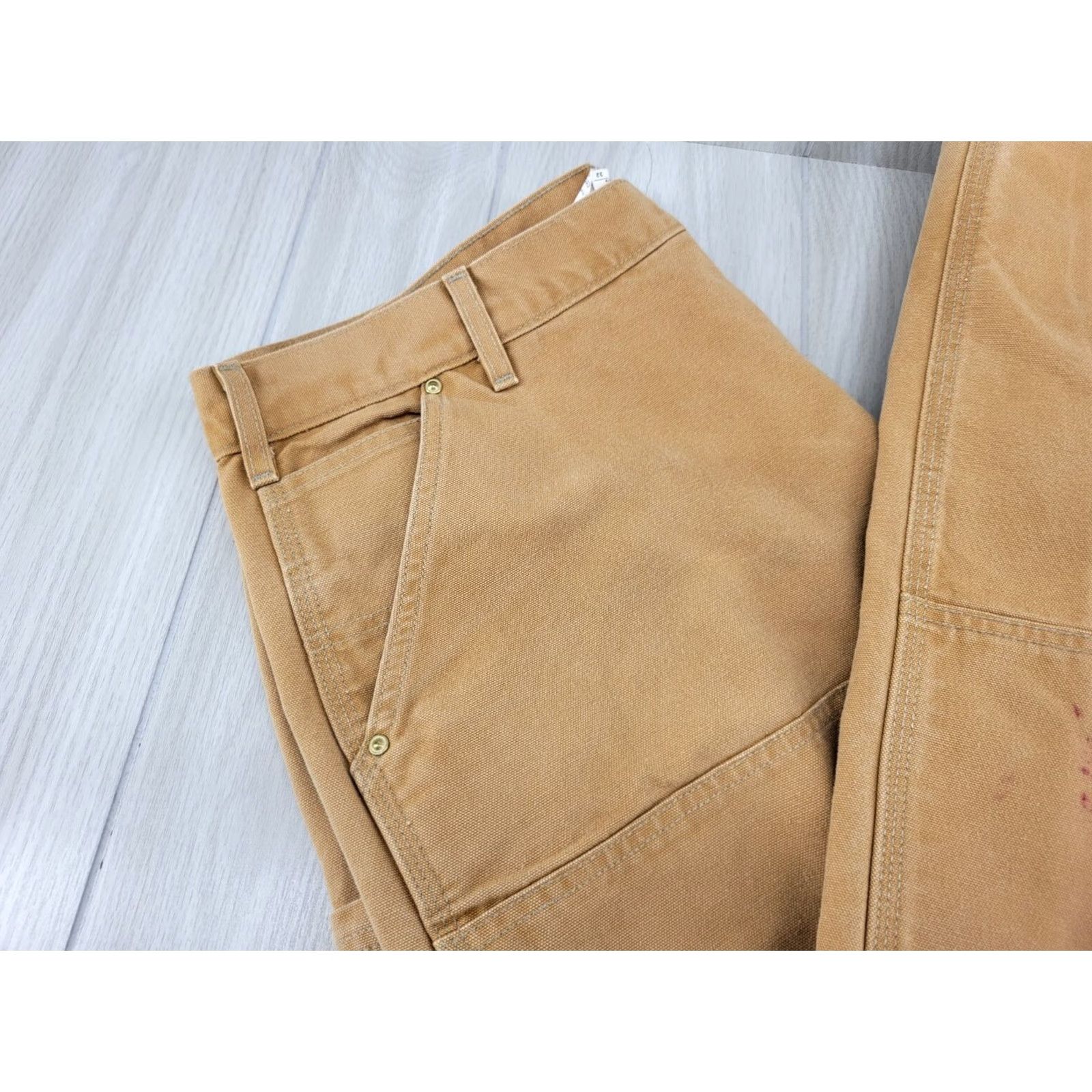 Carhartt VTG Carhartt DBL Knee Pants size 40x32 USA Washed Duck Canvas Workwear Carpenter Regular 100% Cotton Brown Mens Pants Size US 40 / EU 56 - 3 Thumbnail