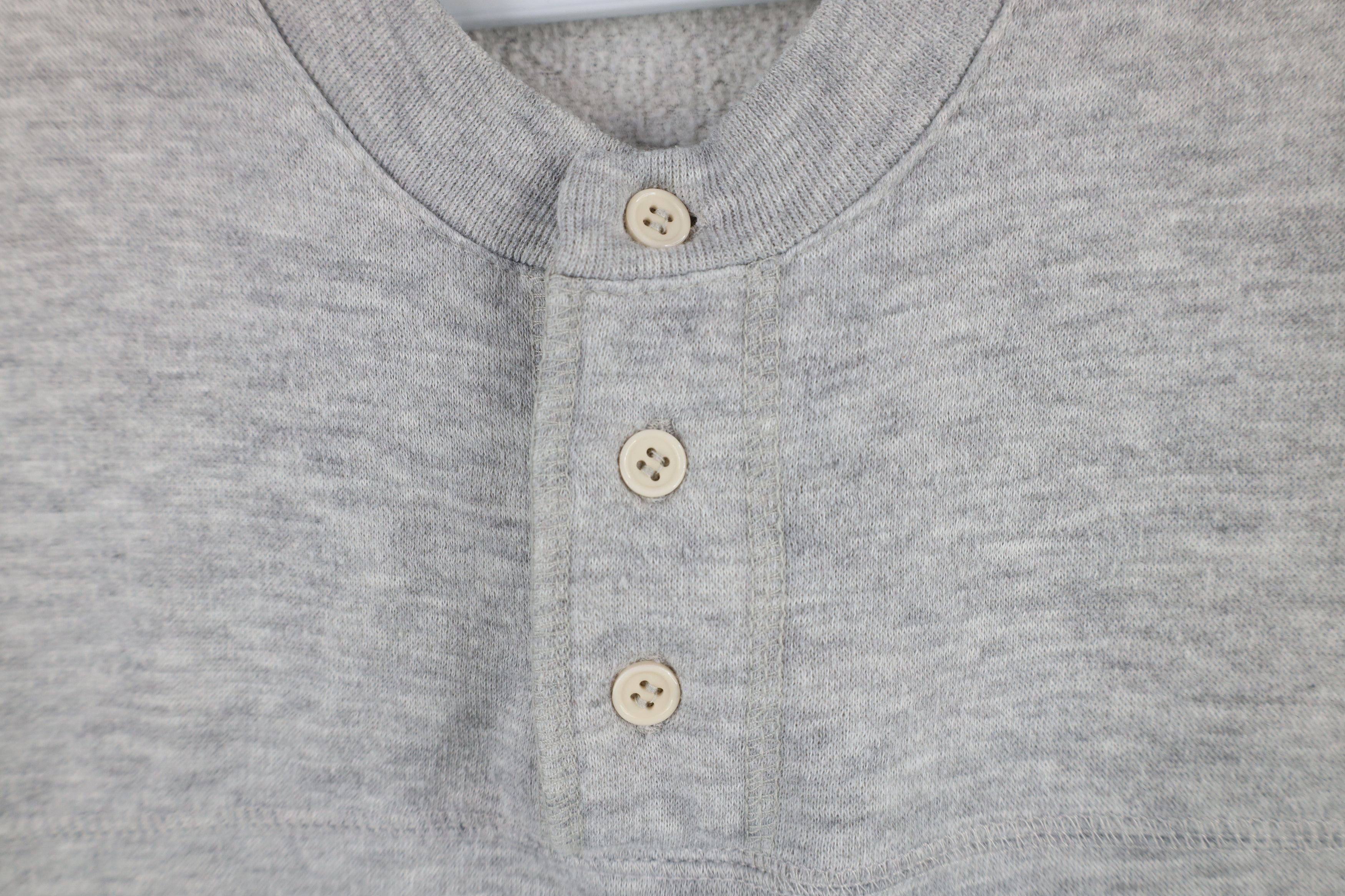 Vintage Vintage 90s Streetwear Henley Sweatshirt Heather Gray Size US M / EU 48-50 / 2 - 7 Thumbnail