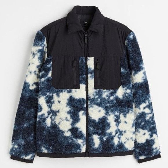 Marbled sherpa fleece jacket