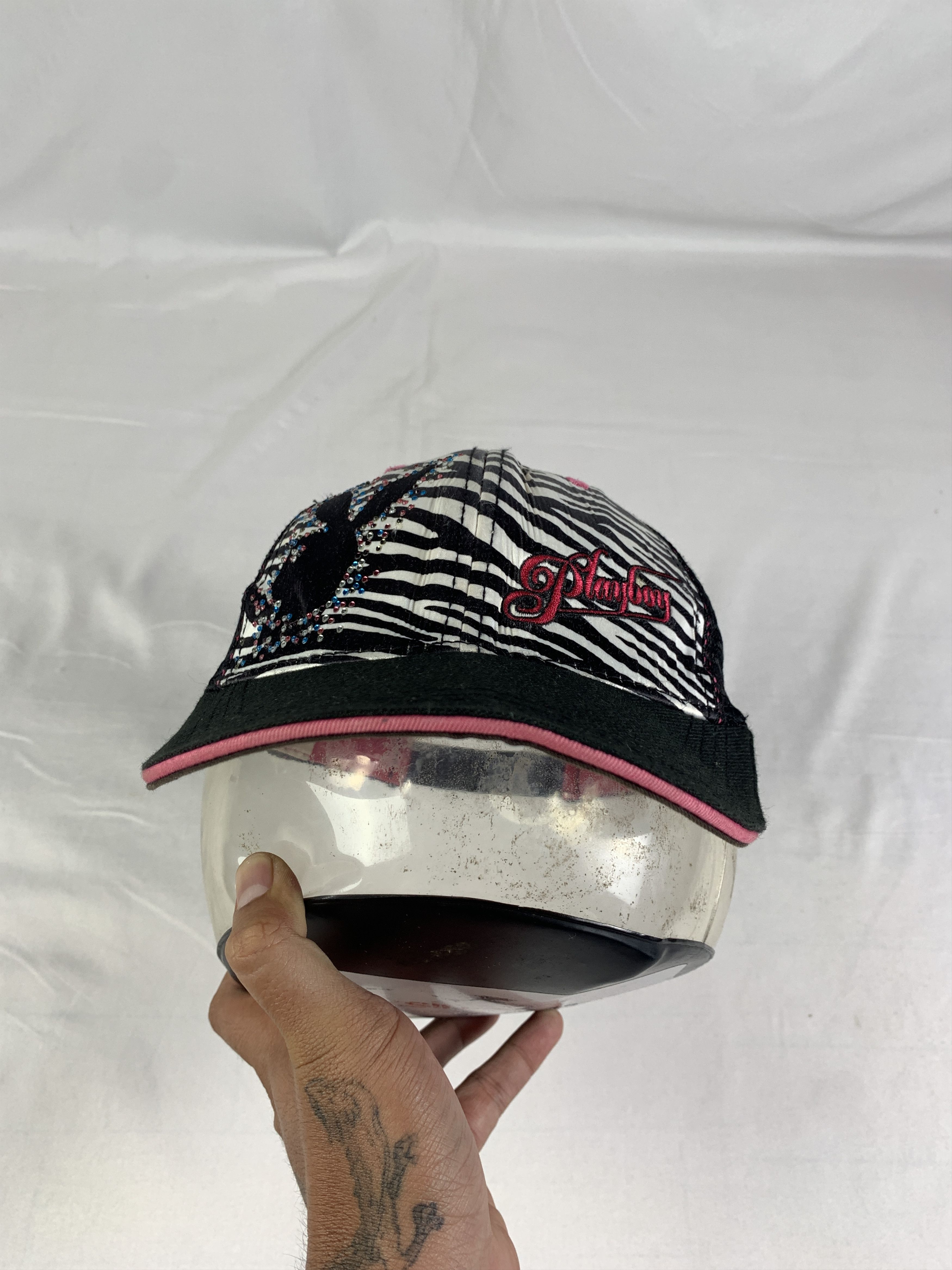 Playboy Playboy Zebra Rhinestones Trucker Hat (OSFA) Size ONE SIZE - 3 Thumbnail