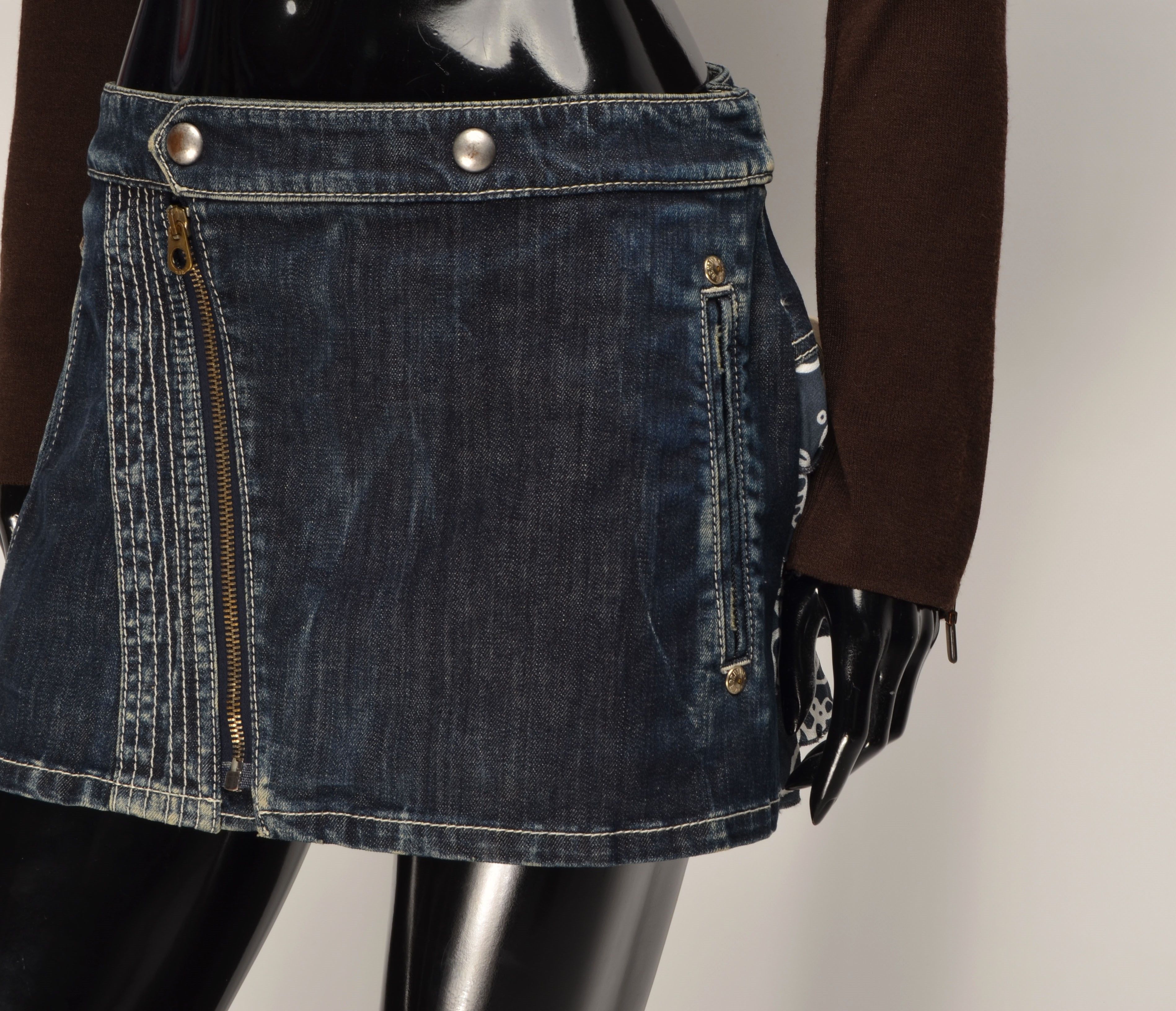 Designer × Sarah Pacini × Vintage Vintage Sarah Pacini Y2K Cropped Wool Blend Zip Jumper Size S / US 4 / IT 40 - 3 Thumbnail
