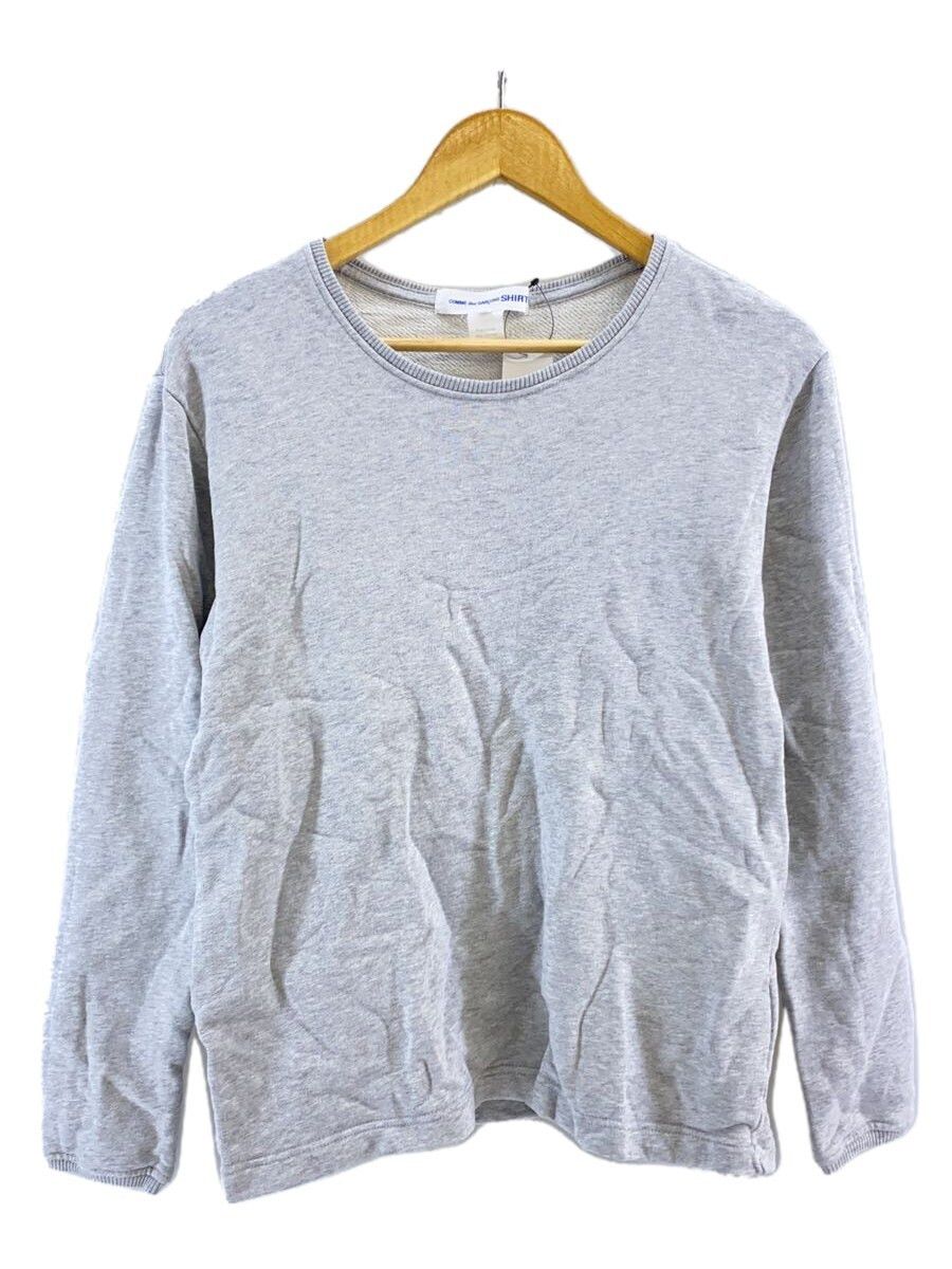 Sweatshirt Plain Cotton Long Sleeve Gray