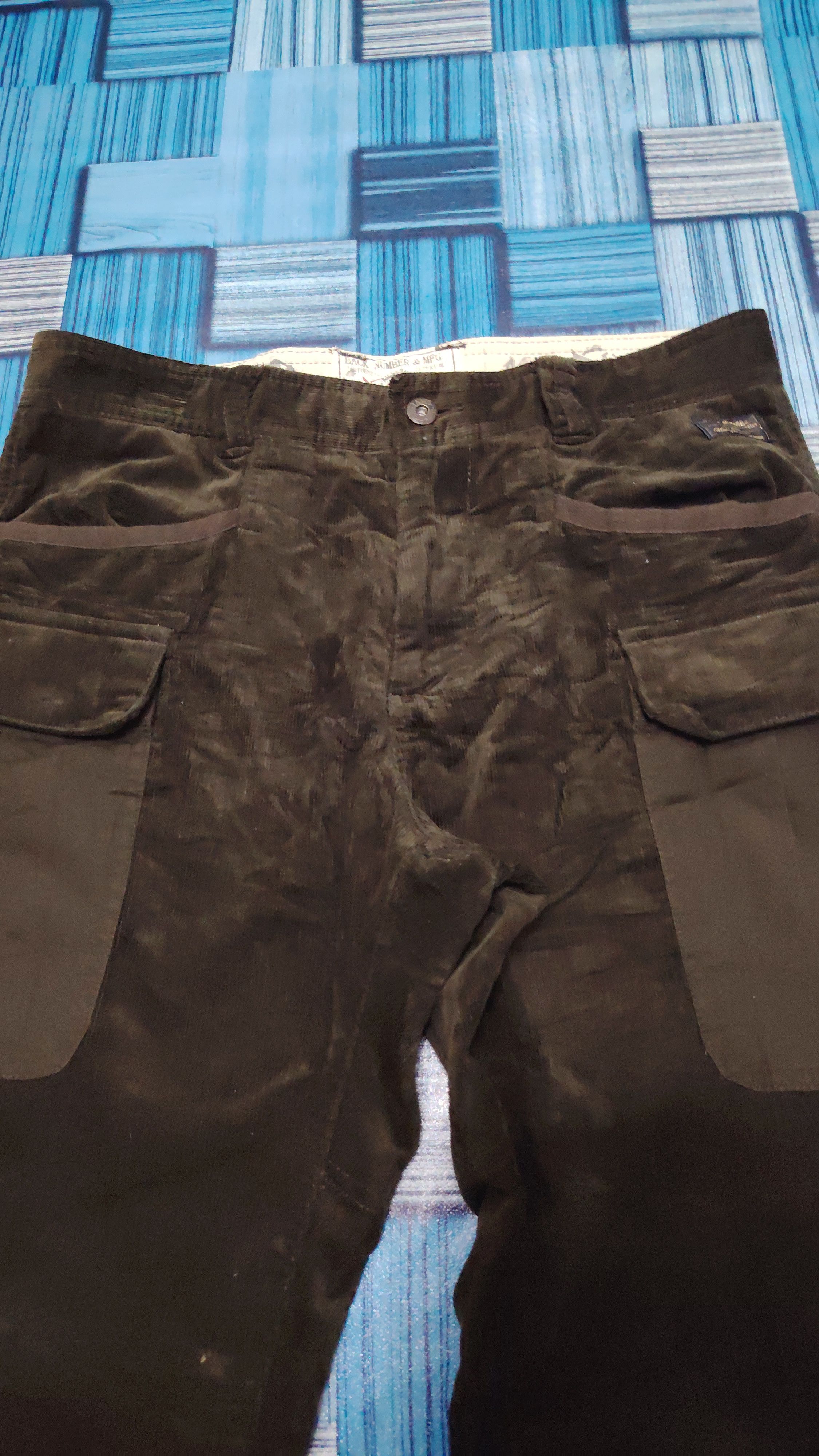 Japanese Brand Distressed corduroy back number & mfg cargo pants custom Size US 32 / EU 48 - 2 Thumbnail