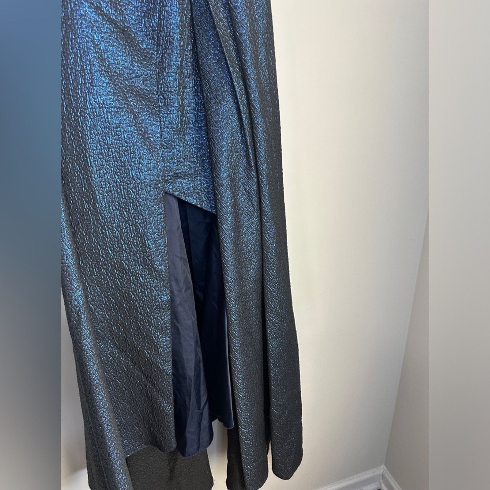 Monique Lhuillier MONIQUE LHUILLIER Navy Gown One Shoulder High Low Size 4 Size S / US 4 / IT 40 - 7 Thumbnail