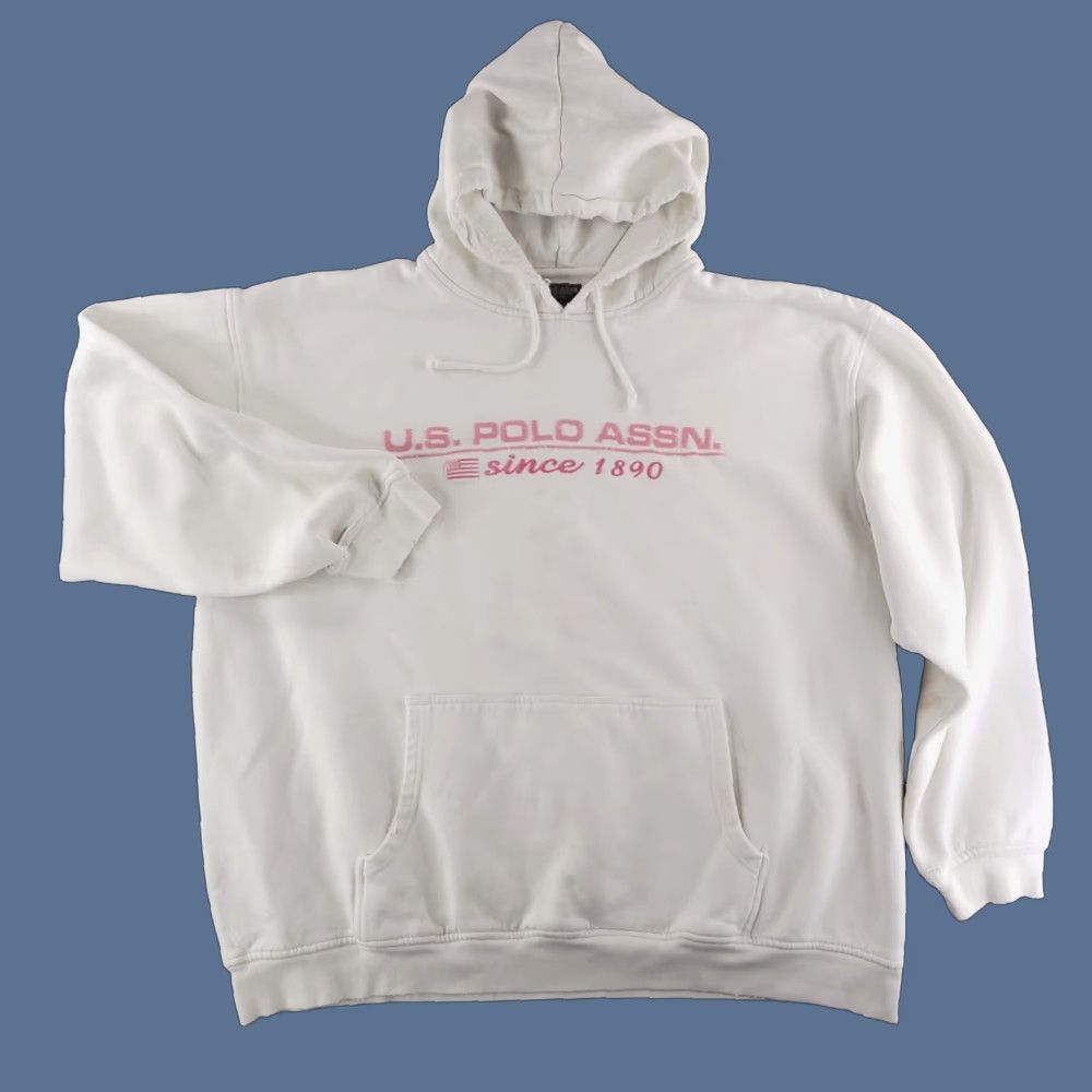 Vintage US Polo Assn. Hoodie Mens XL White Distressed Heavyweight Thick Pullover 90s? Not specified Size US XL / EU 56 / 4 - 1 Thumbnail