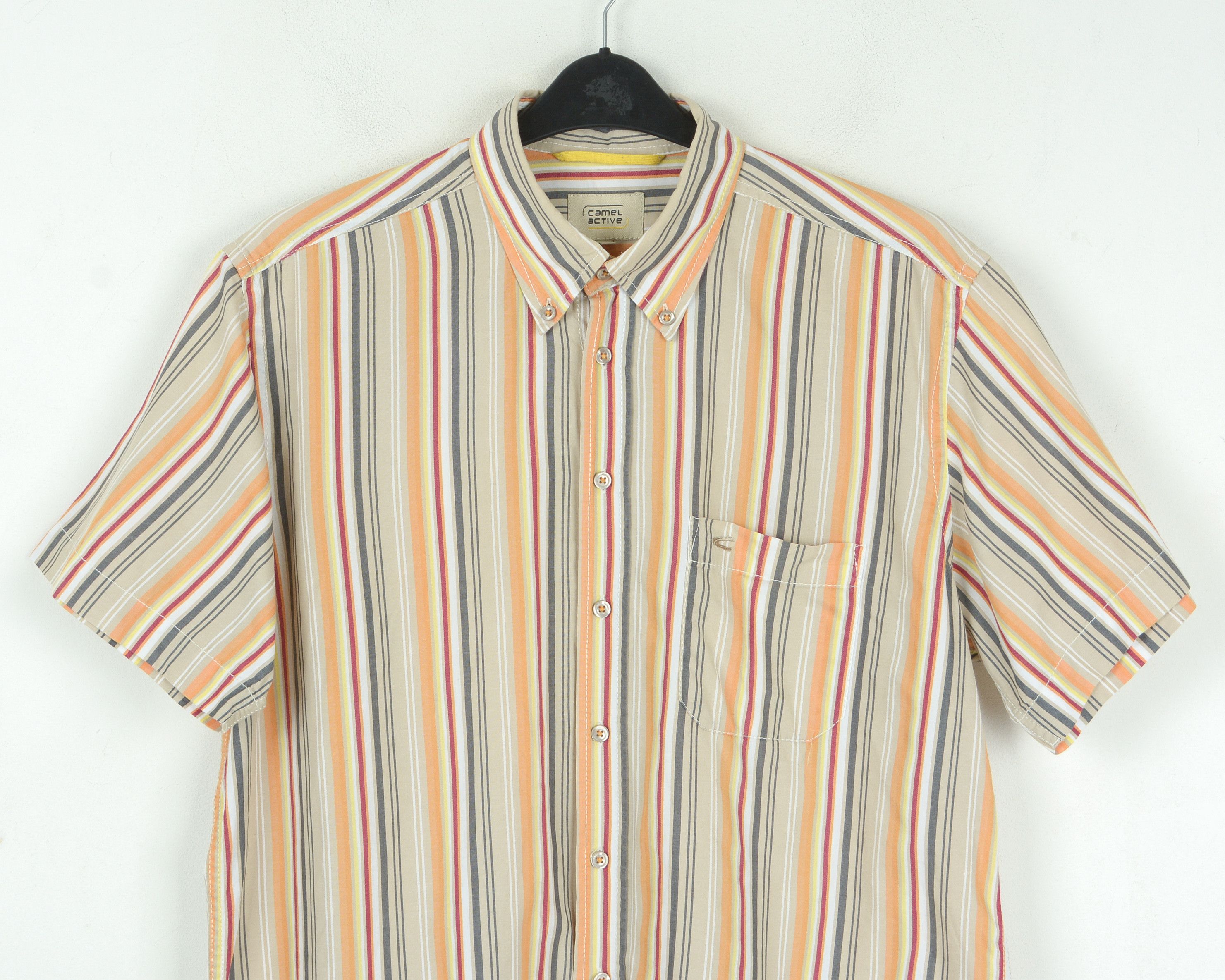 camel active Short Sleeve L Summer Shirt Pinstiped Casual Button Up Top Size US L / EU 52-54 / 3 - 7 Thumbnail