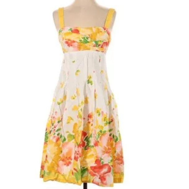 Vintage Vtg Apron Dress Sz 8 Cotton Cottagecore Peasant White Spring Size M / US 6-8 / IT 42-44 - 1 Thumbnail