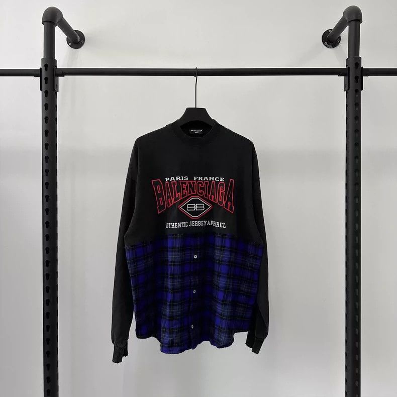Balenciaga Balenciaga FW22 Embroidered logo printed patchwork long-sle Size US S / EU 44-46 / 1 - 1 Thumbnail