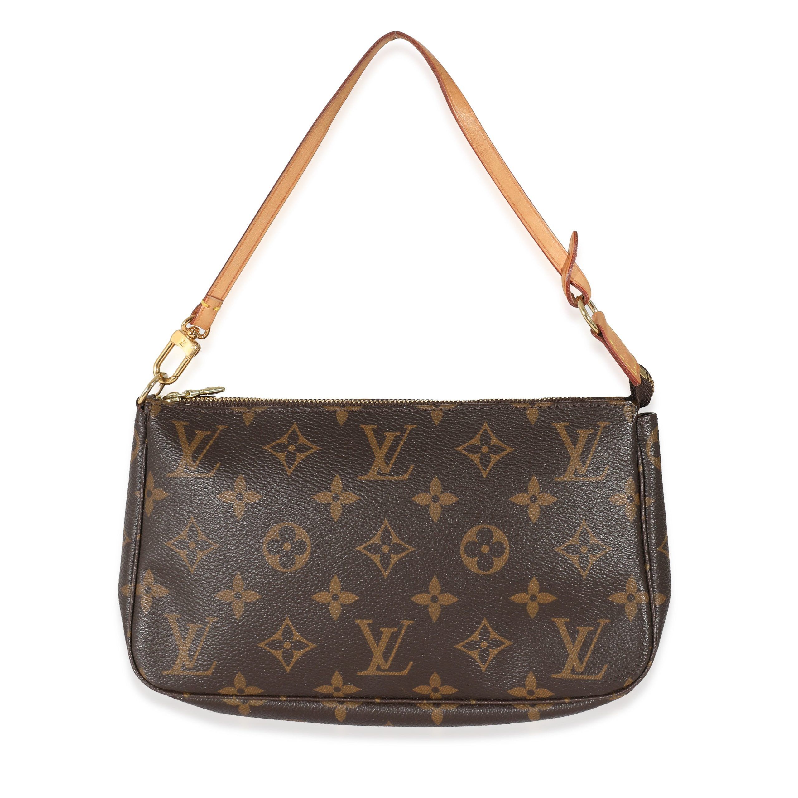 image of Louis Vuitton Monogram Canvas Pochette Accessoires in Brown, Women's