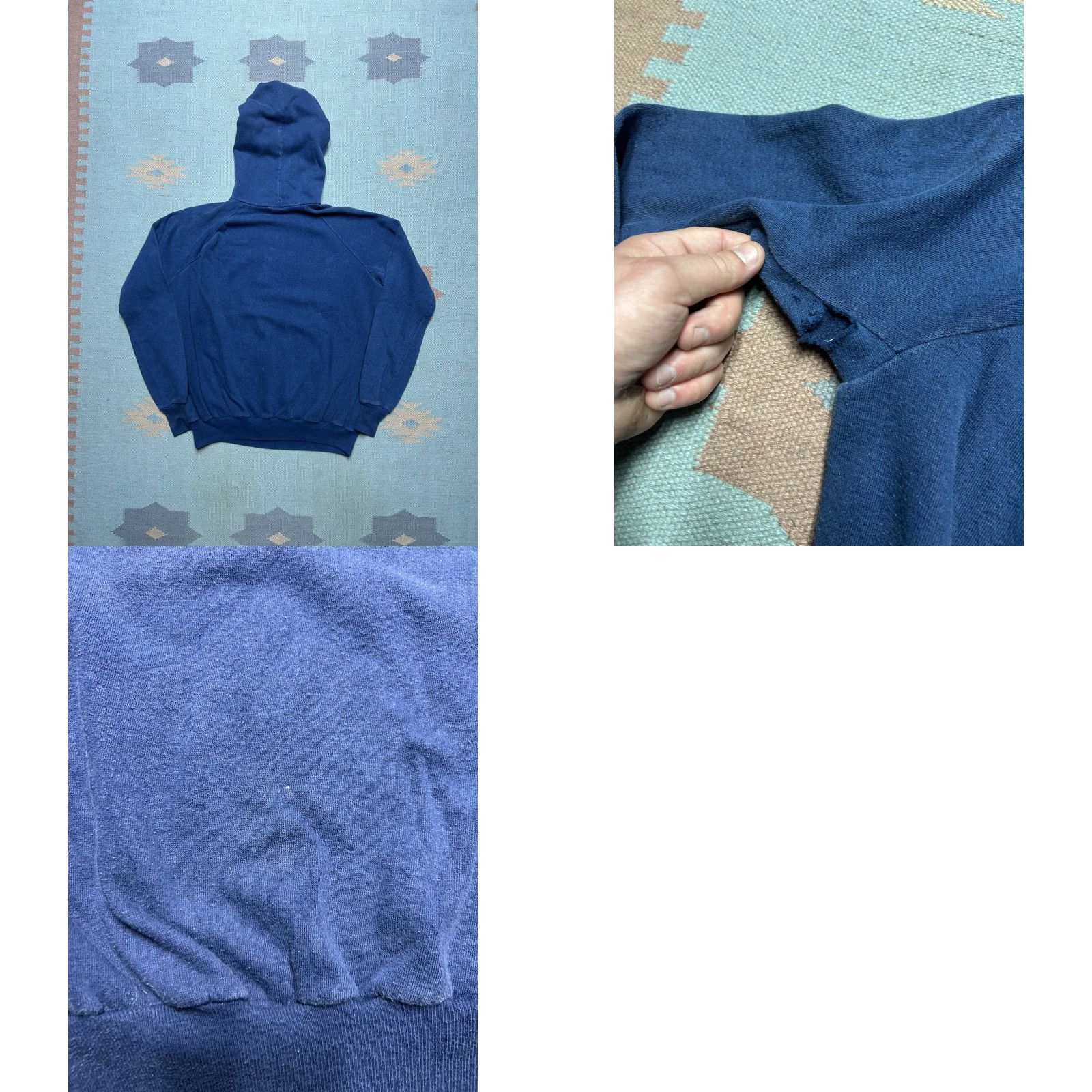 Sears VINTAGE 70s pullover hoodie sweatshirt gussets Sears adult XL Navy blue Hoodie Men XL Pullover 70s Vintage Navy Sears Mens XL Size US XL / EU 56 / 4 - 8 Thumbnail