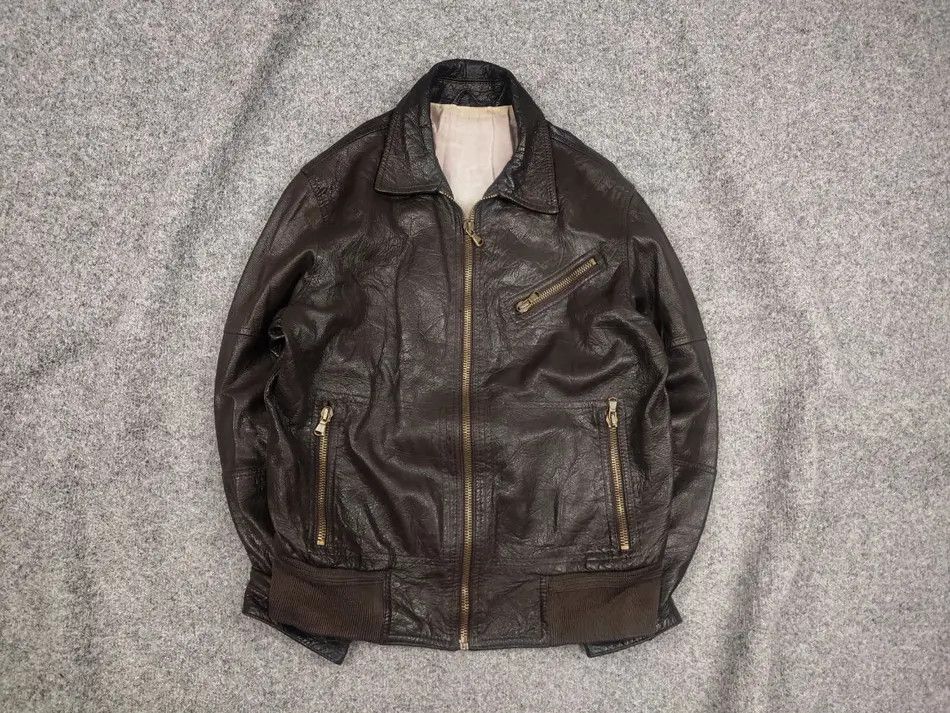 Brian Dales Dark Brown leather Zip Pocket Vintage Jacket