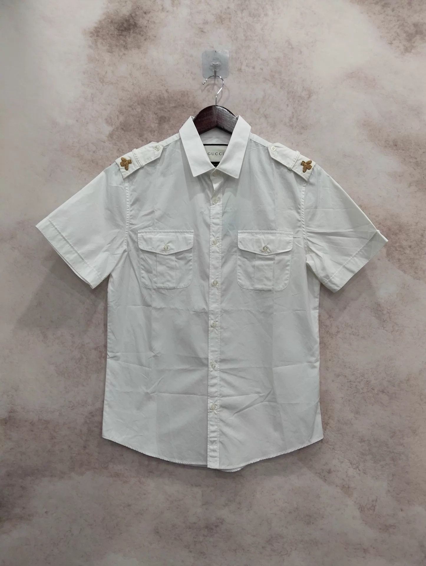 Gucci GUCCI White Short Sleeve Shirt 39 M Size US M / EU 48-50 / 2 - 1 Thumbnail