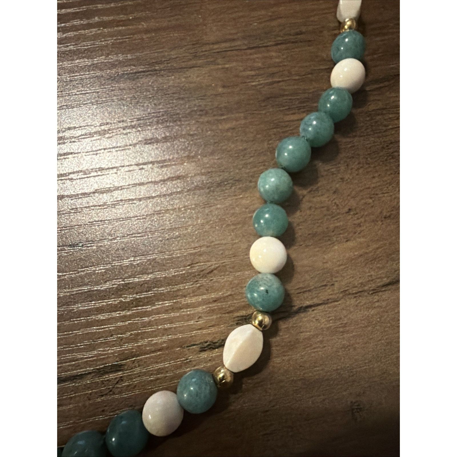 The Unbranded Brand Peruvian Turquoise Jade Beaded Necklace Sterling Silver Size ONE SIZE - 3 Thumbnail